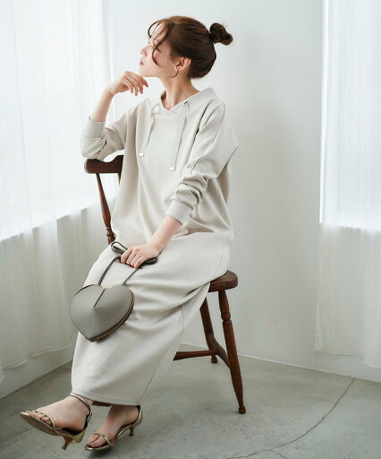 le.coeur blanc 《WEB限定アイテム》パーカーライクデザインワンピース ルクールブラン ワンピース・ドレス その他のワンピース・ドレス グレー ネイビー【送料無料】 le.coeur blanc 《WEB限定アイテム》パーカーライクデザインワンピース ルクールブラン ワンピース・ドレス その他のワンピース・ドレス グレー ネイビー【送料無料】