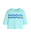 【SALE/50%OFF】moimoln ウェービー9分袖Tシャツ モイモルン トップス カットソー・Tシャツ オレンジ ブルー(4)