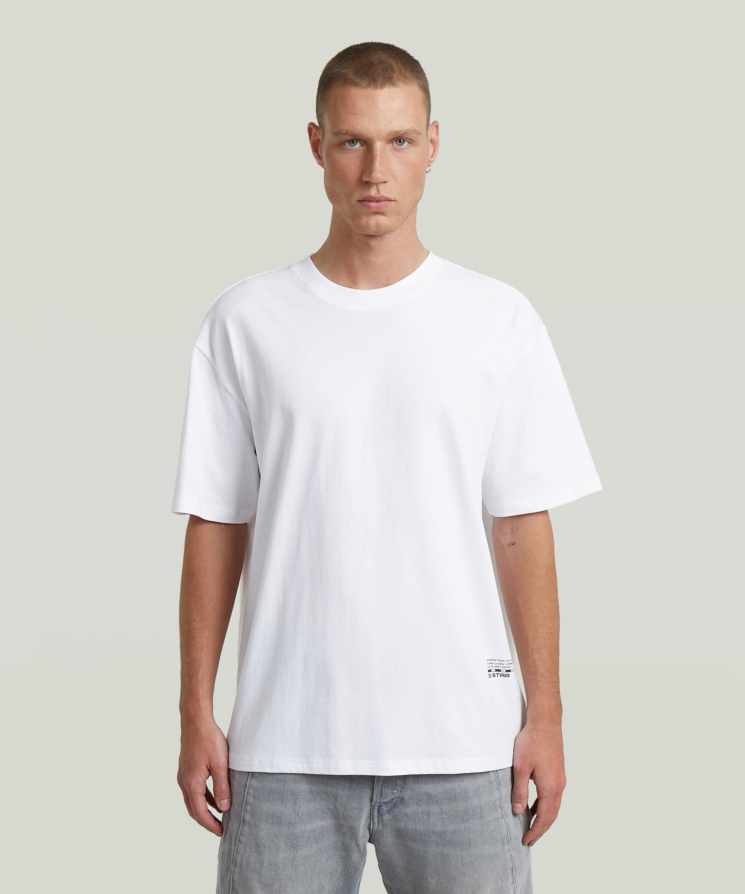 【公式ショップ】Back Applique Relaxed T-Shirt/バックアップリケグラフィックデザインオーバーサイズTシャツ ジースターロゥ トップス カットソー・Tシャツ ホワイト
