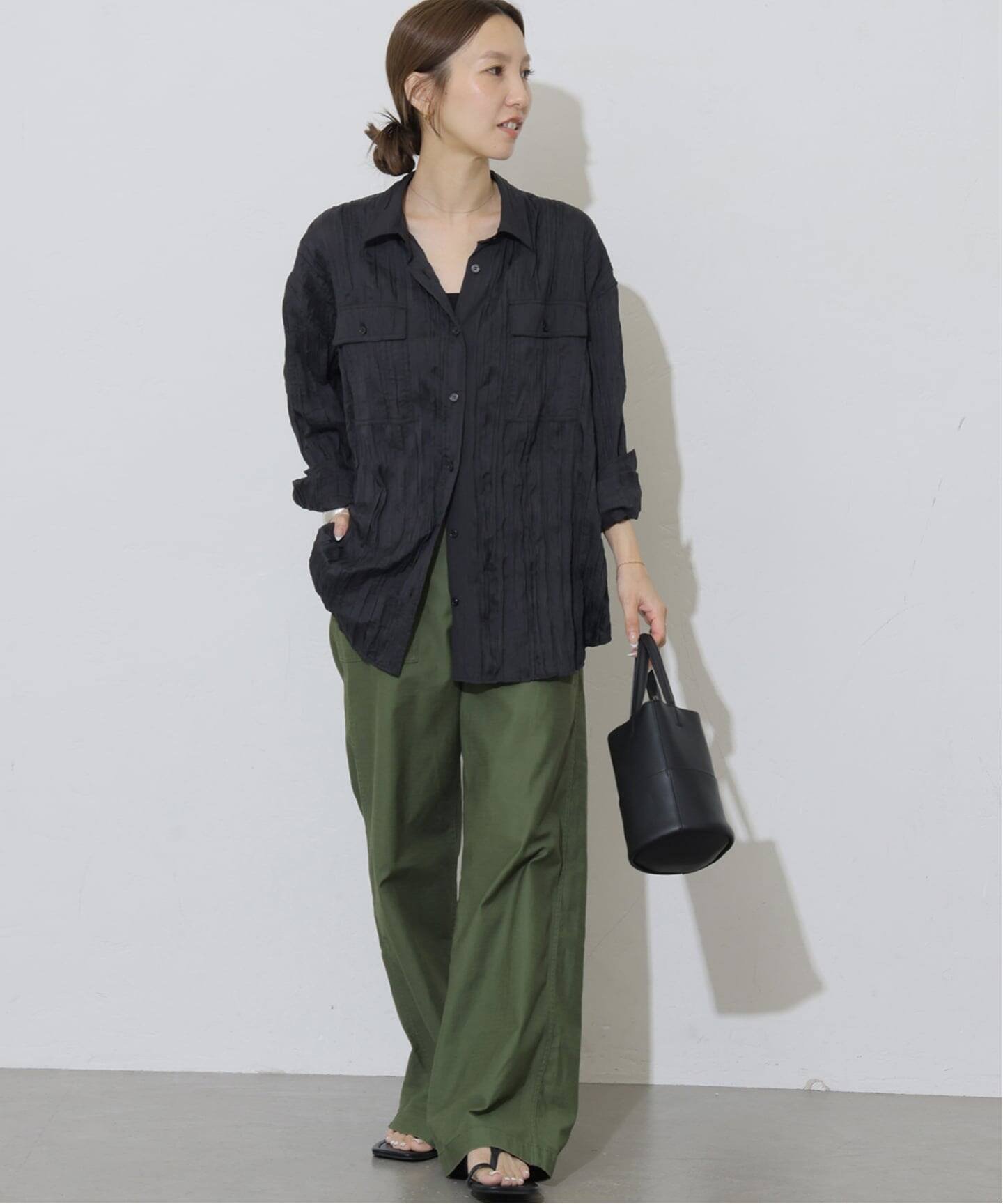 JOURNAL STANDARD relume ワッシャーオーバーサイズシャツ ジャーナル スタンダード レリューム トップス シャツ・ブラウス ブラック ブラウン