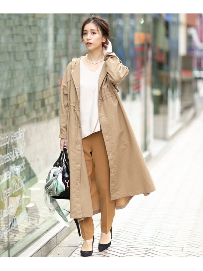 【SALE／70%OFF】NANO universe WEB限定/花粉バリア対応ロングフードコート ナノユニバース ジャケット・アウター その他のジャケット・アウター ベージュ カーキグリーン ネイビー グレーのサムネイル