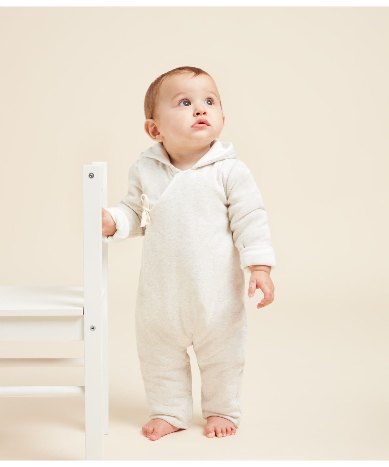 プチバトー ベビー服 男の子 【SALE／20%OFF】PETIT BATEAU フード付前開きロンパース プチバトー マタニティウェア・ベビー用品 ロンパース・カバーオール グレー【送料無料】