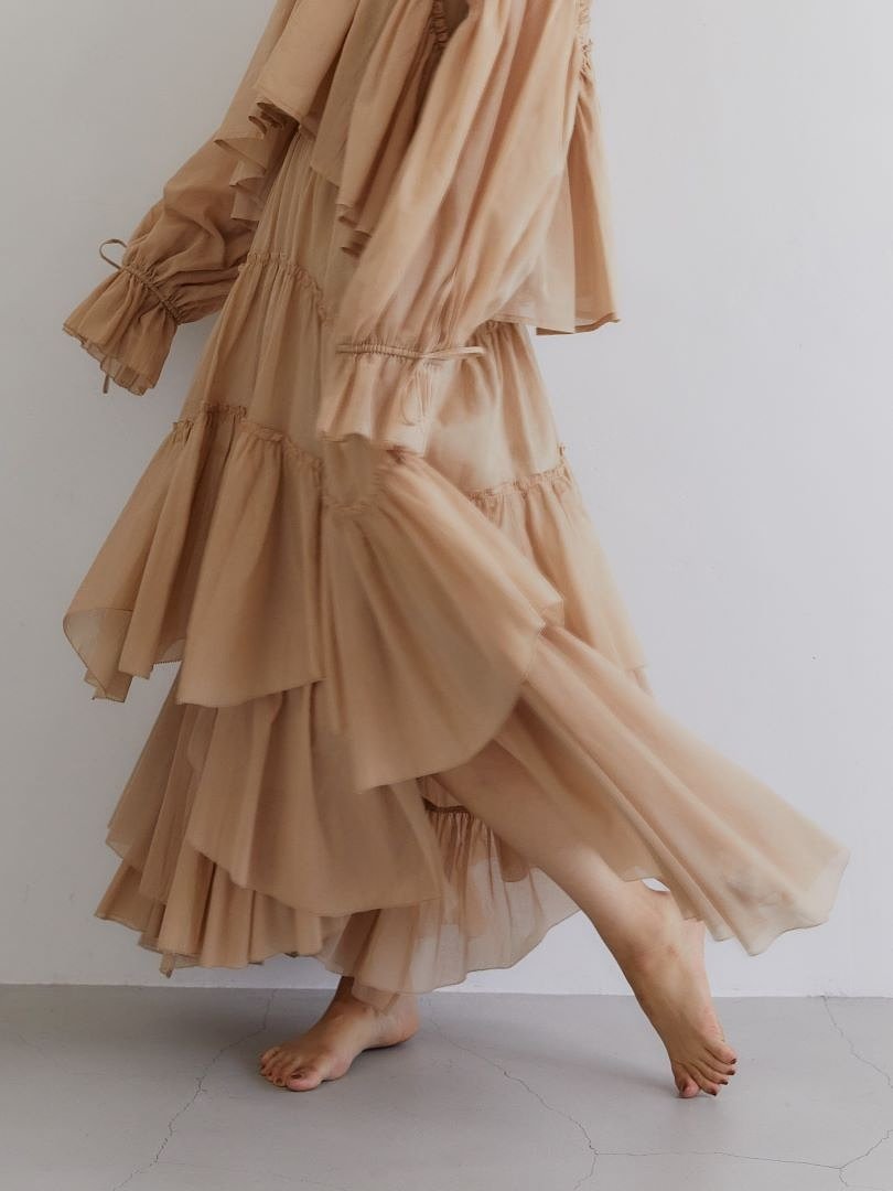 CASA FLINE コットンティアードスカート カーサフライン スカート ロング・マキシスカート ベージュ【送料無料】のサムネイル
