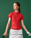 【SALE/40%OFF】23区GOLF 盛夏対応のマルチ機能【接触冷感・UVケア・吸水速乾】【WOMEN】総ロゴ カノコシャツ ニジュウサンクゴルフ トップス...