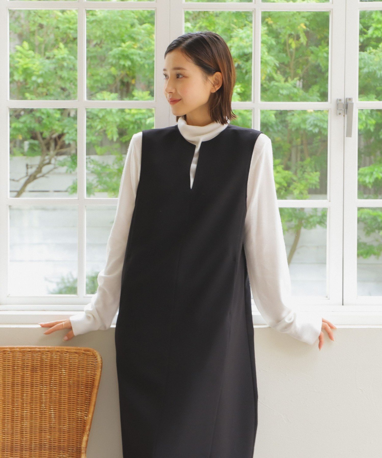 B:MING by BEAMS 【2点セット】B:MING by BEAMS / ニット タートルネック スキッパー ワンピース セット 23AW ビーミング ライフストア バイ ビームス ワンピース・ドレス ワンピース ブラック カーキ ベージュ【送料無料】のサムネイル