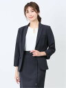 【SALE/50%OFF】m.f.editorial 綿麻ライク 1ボタン7分袖ジャケット 紺(セットアップ可能) レディース セットアップ スーツ ジャケット...