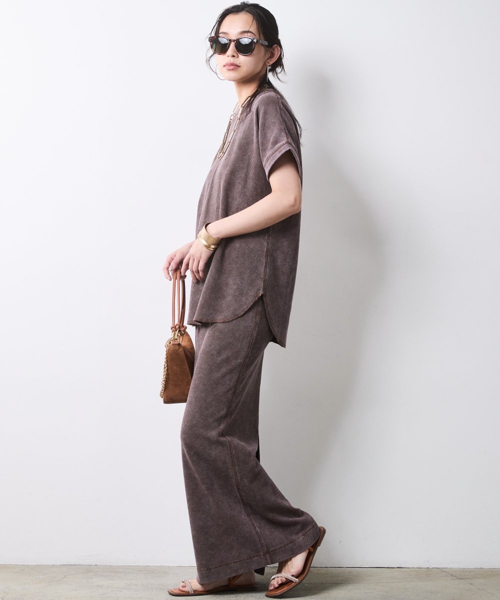 CHIC STYLE ヴィンテージ加工サーマルカットソー＜大きいサイズ有＞シックスタイル シックスタイル トップス カットソー・Tシャツ ブラウン【送料無料】
