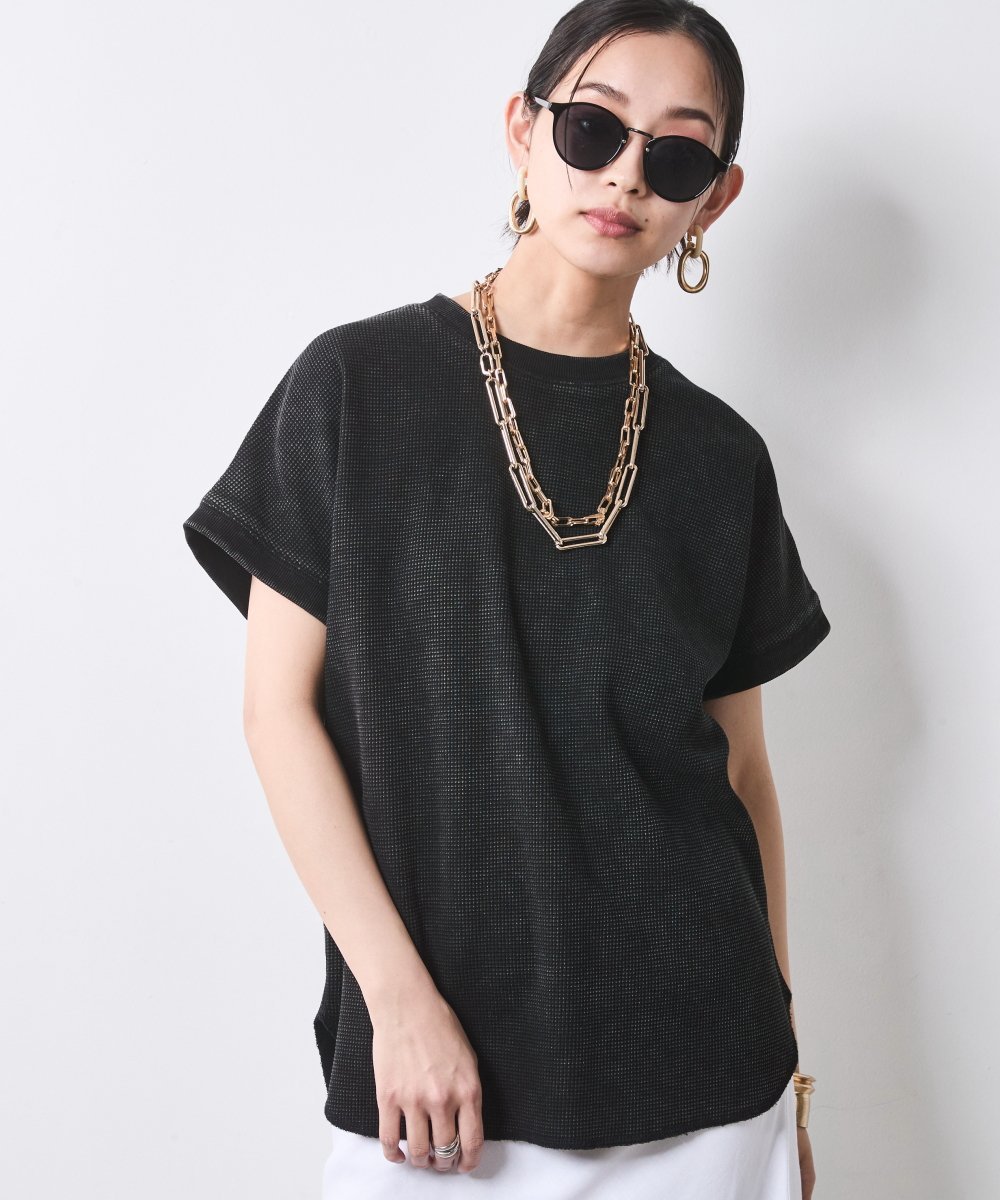 CHIC STYLE ヴィンテージ加工サーマルカットソー＜大きいサイズ有＞シックスタイル シックスタイル トップス カットソー・Tシャツ ブラウン【送料無料】