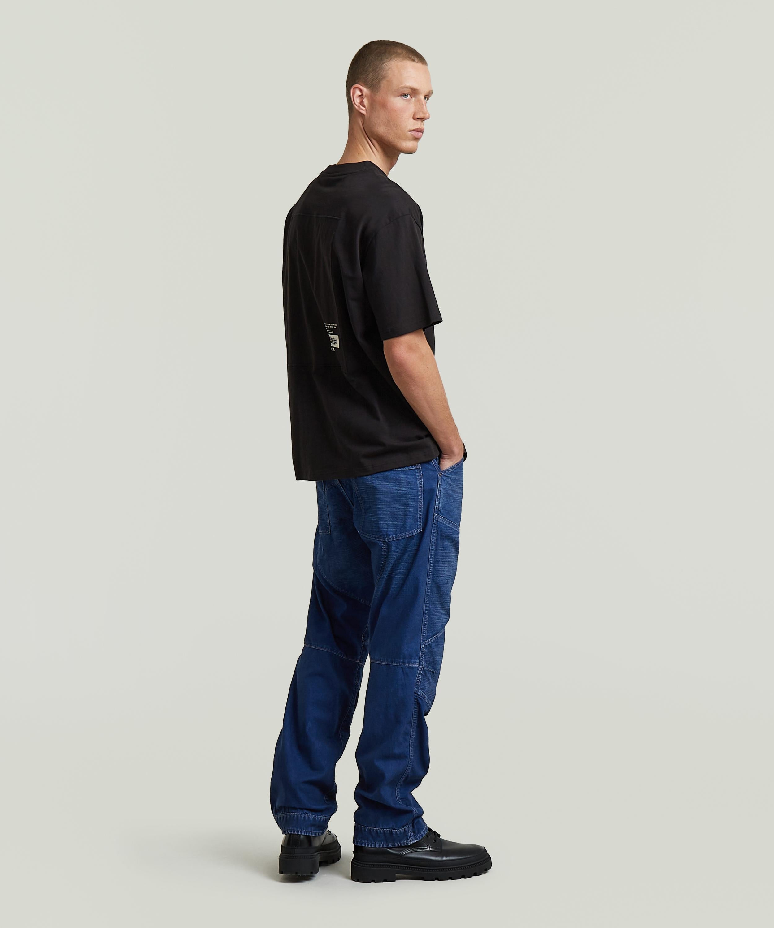 【公式ショップ】Back Applique Relaxed T-Shirt/バックアップリケグラフィックデザインオーバーサイズTシャツ ジースターロゥ トップス カットソー・Tシャツ ブラック