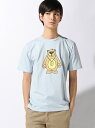 【SALE／38%OFF】BROWNY BROWNY/(M)オールドスクールベアプリントTシャツ ウィゴー カットソー Tシャツ ブルー ホワイト