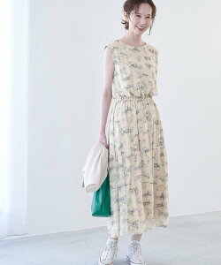 ROPE’ PICNIC 【芳根京子さん着用アイテム】フルーツ&トリップ柄ワンピース ロペピクニック ワンピース ワンピースその他 ホワイト ネイビー オレンジ【送料無料】