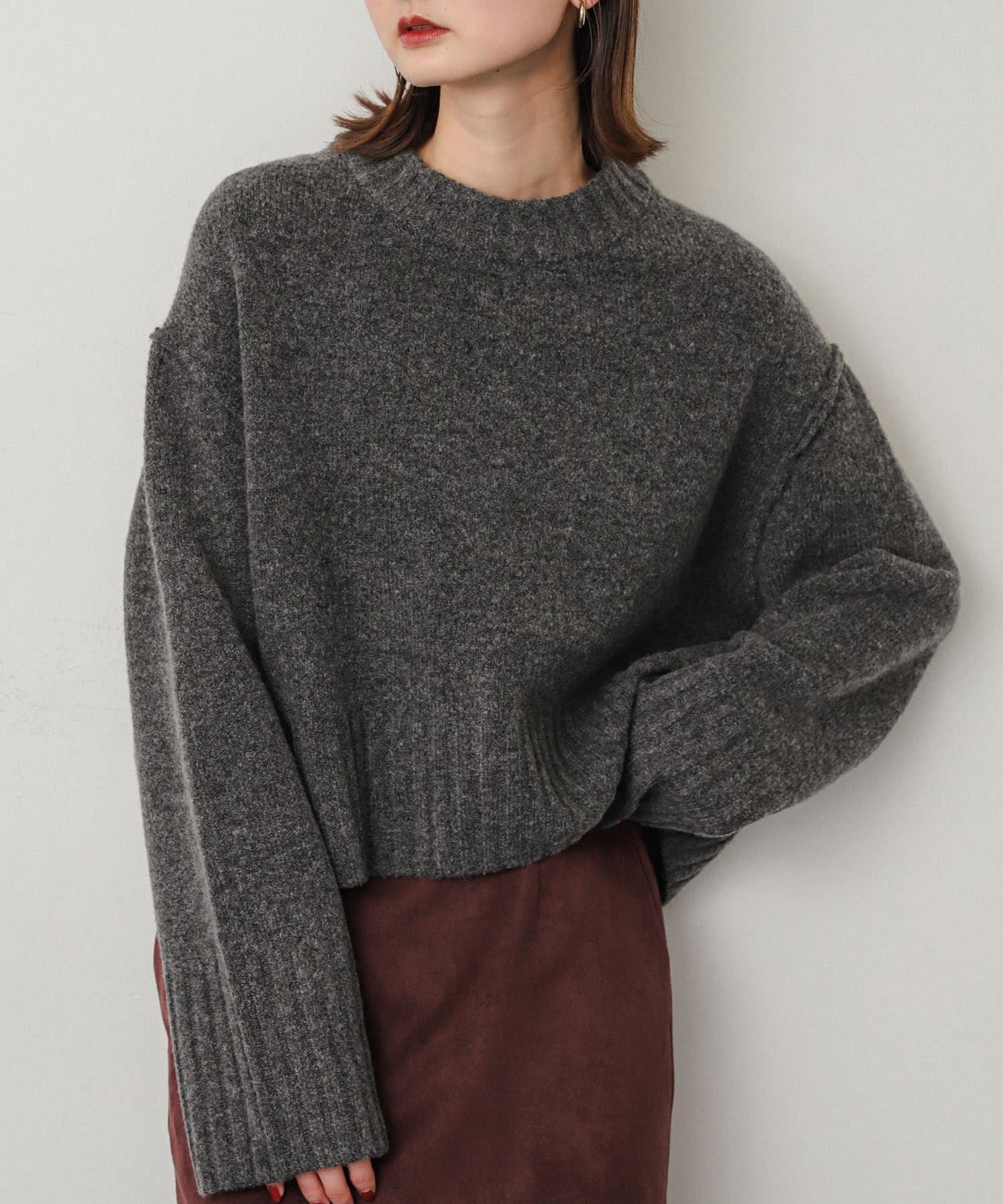 【SALE／50%OFF】SENSE OF PLACE ワイドリブクルーネックセーター センス オブ プレイス トップス ニッ..