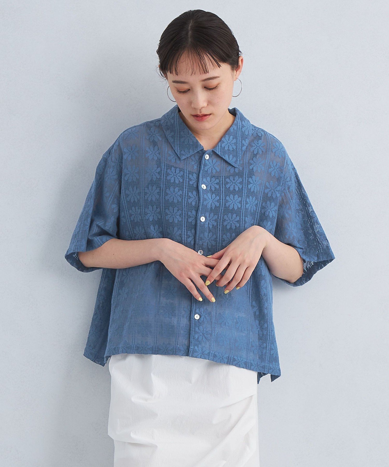 【SALE/40%OFF】UNITED ARROWS green label relaxing <INDIA INDUSTRY>レース シャツ ユナイテッドアローズ アウトレット トップス シャツ・ブラウス ホワイト【送料無料】