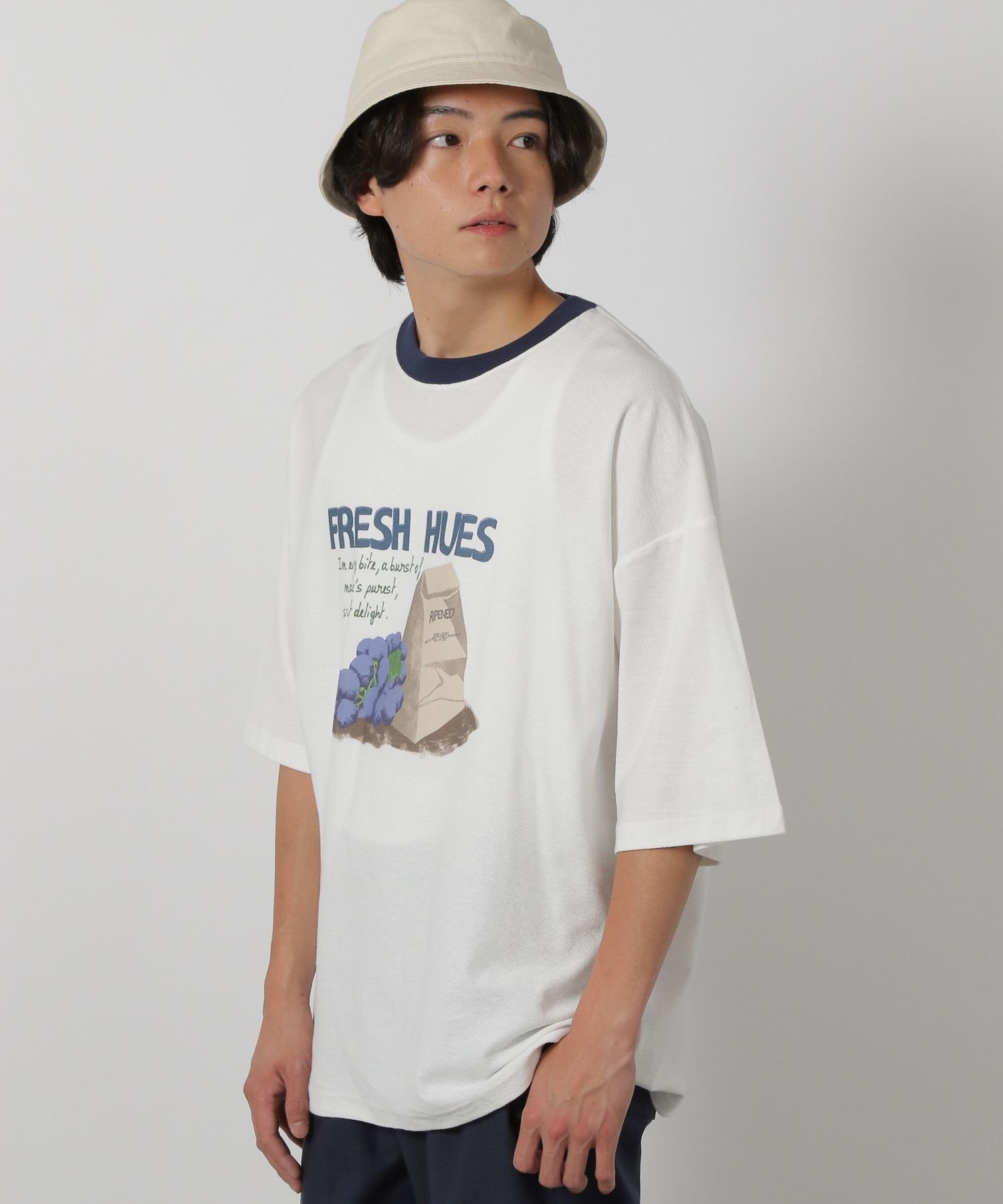 LAKOLE ナシジリンガーT ラコレ トップス カットソー・Tシャツ レッド ブラック ネイビー