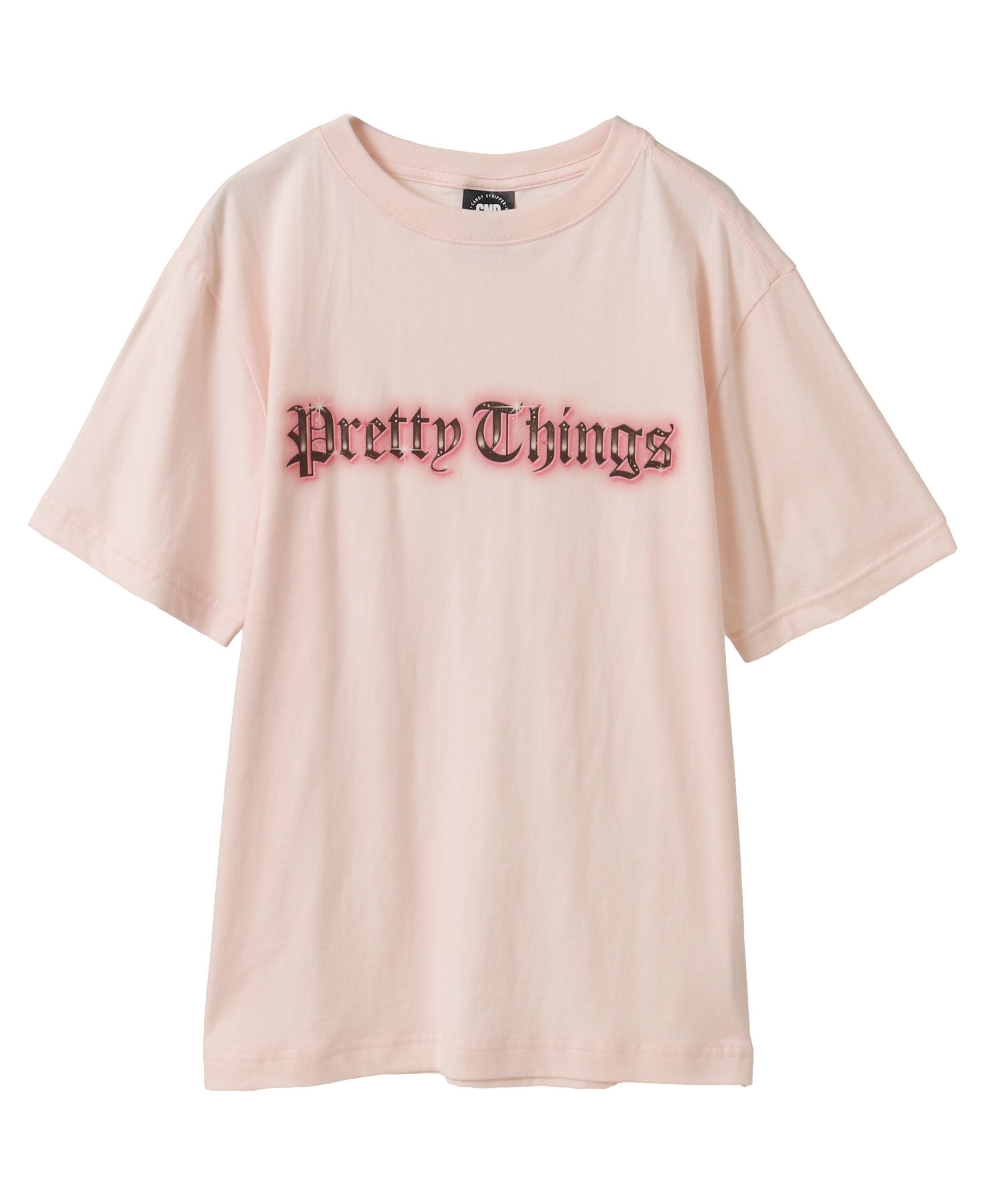 【SALE／60%OFF】Candy Stripper PRETTY THINGS TEE キャンディストリッパー トップス カットソー・Tシャツ ホワイト ピンク ブラック