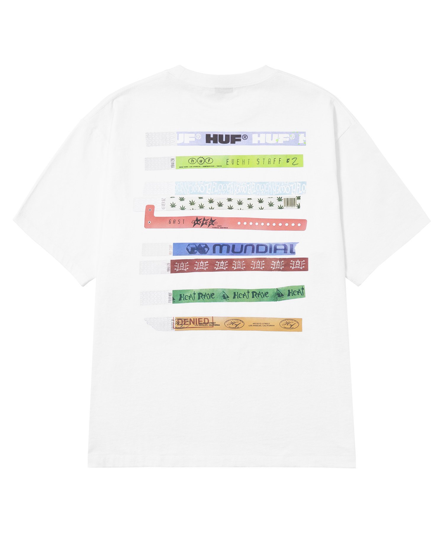 HUF ADMISSION TEE / HUF ハフ Tシャツ 半袖 ハフ トップス カットソー・Tシャツ ホワイト ブラック【送料無料】