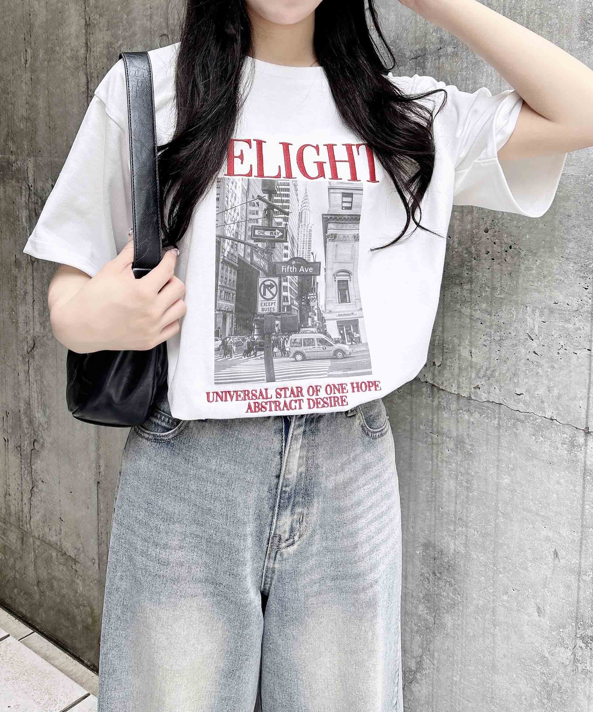 【SALE／13%OFF】INGNI 転写フォトTシャツ イング トップス シャツ・ブラウス グレー ホワイトのサムネイル