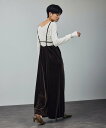 SALON adam et rope' 【WEB限定】コンフィリュクスベロアオールインワン サロン アダム エ ロペ オールインワン・オーバーオール オーバーオール・サロペット ブラック ブラウン【送料無料】