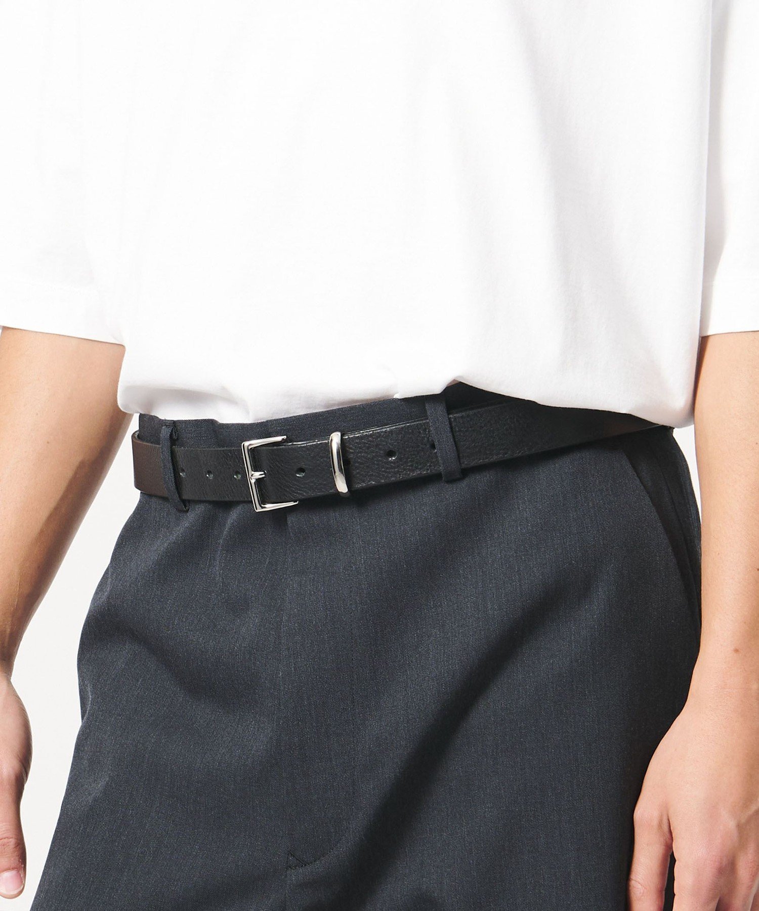 ＜LOEFF＞スクエアバックル ベルト MENS ユナイテッドアローズ ファッション雑貨 ベルト ブラック ブラウン