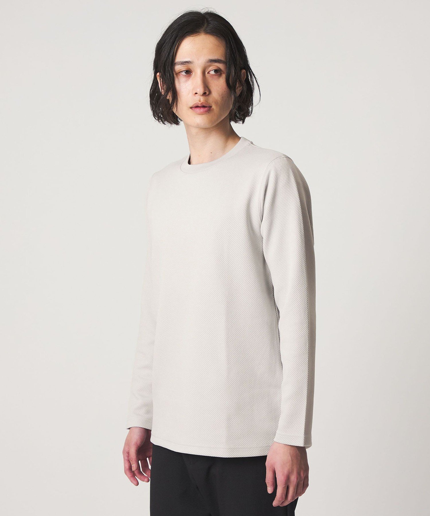 バウンシー ツイル ジャガード カットソー＜A DAY IN THE LIFE＞ ユナイテッドアローズ アウトレット トップス カットソー・Tシャツ ホワイト ブラック グレー
