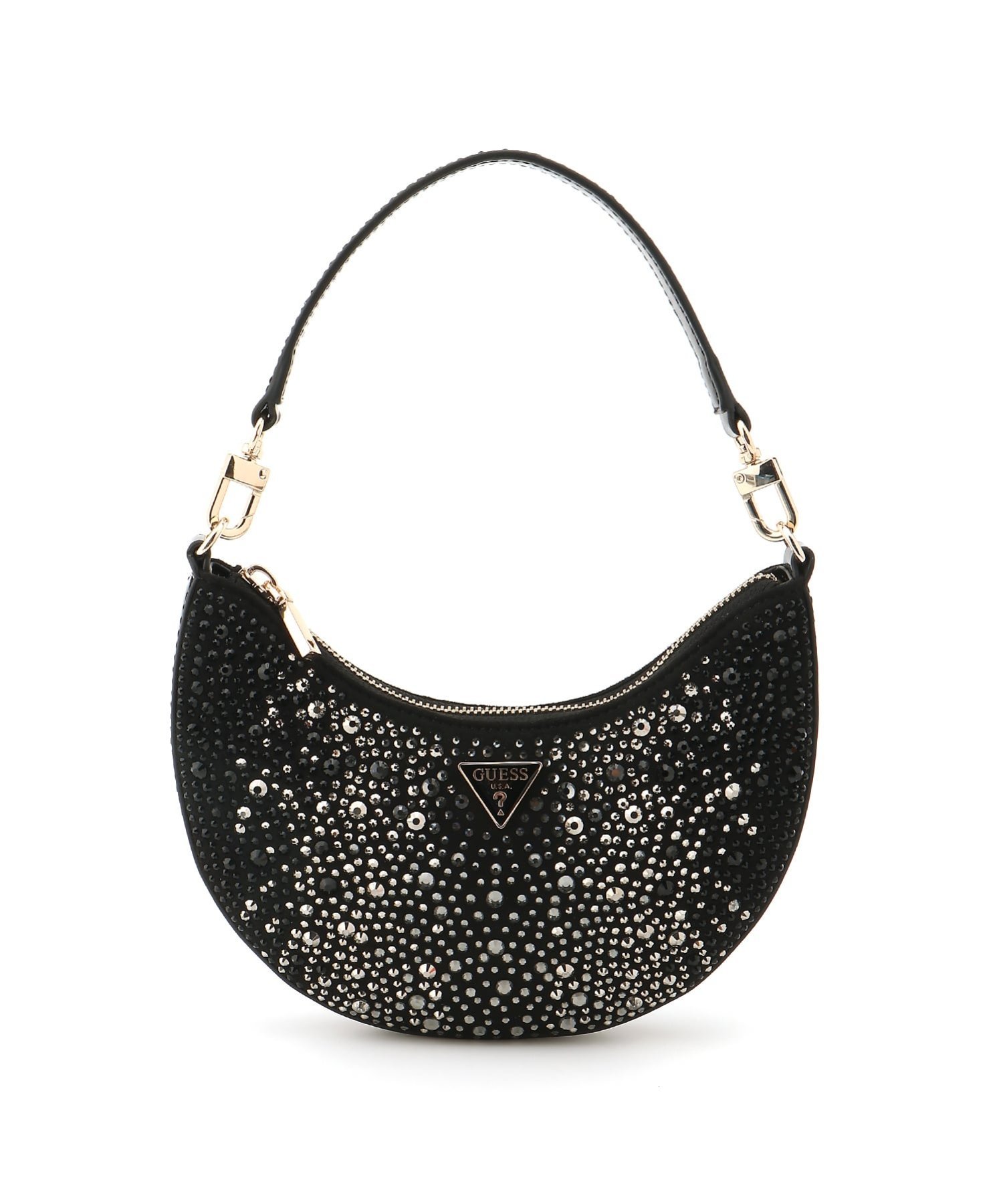 GUESS/(W)TASMIN Mini Shoulder Bag ショルダーバッグ ハンドバッグ ハーフムーンバッグ ゲス バッグ ショルダーバッグ ゴールド ブラック