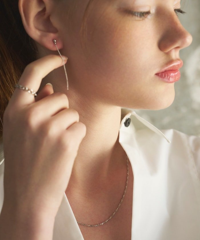 SILVER925 ドットチェーンピアス / 両耳用 26SS フリークスストア アクセサリー・腕時計 ピアス シルバー