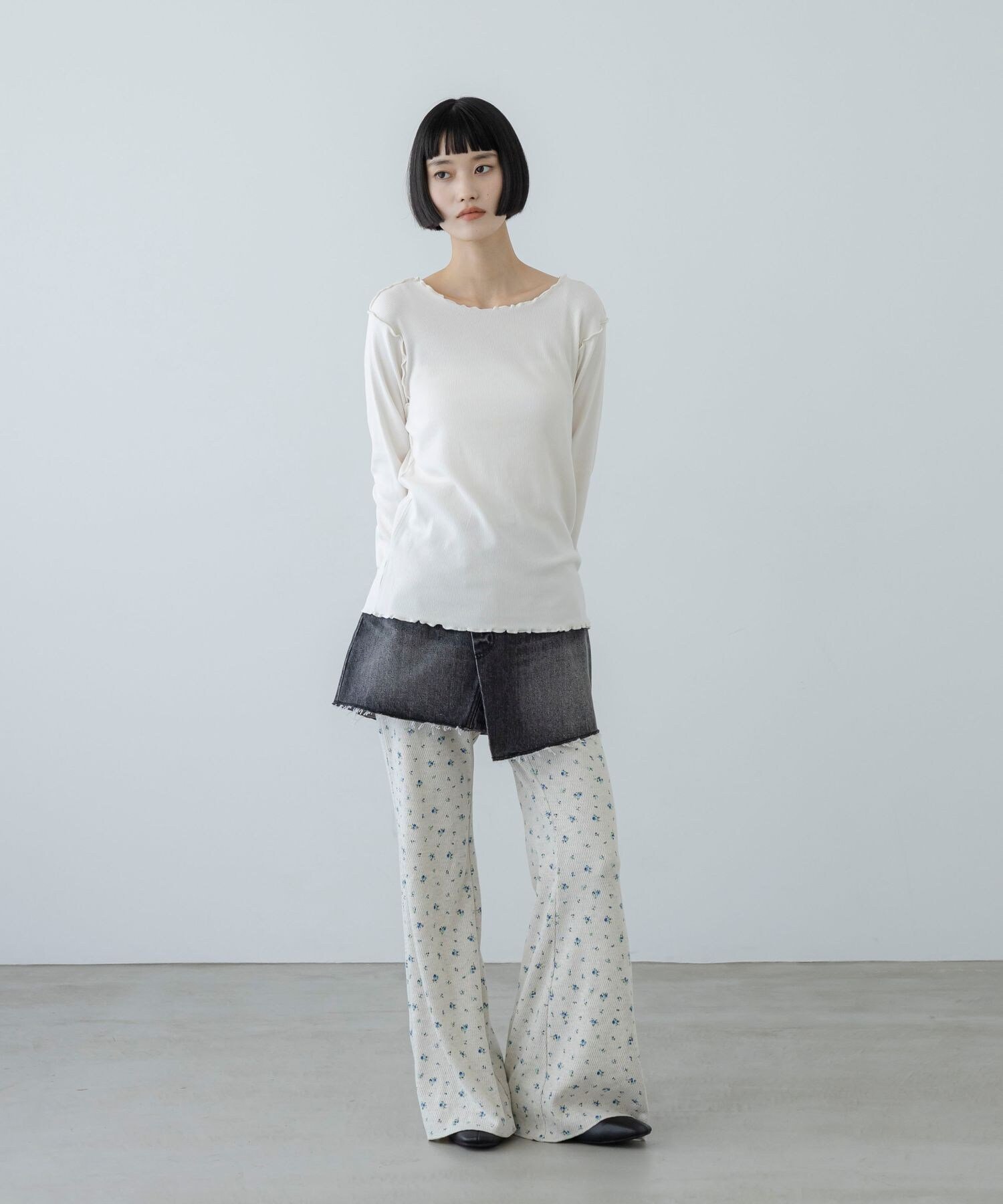 LOWRYS FARM 【WEB先行予約】CONE/ラップミニスカート ローリーズファーム スカート ミニスカート ブラック ブルー