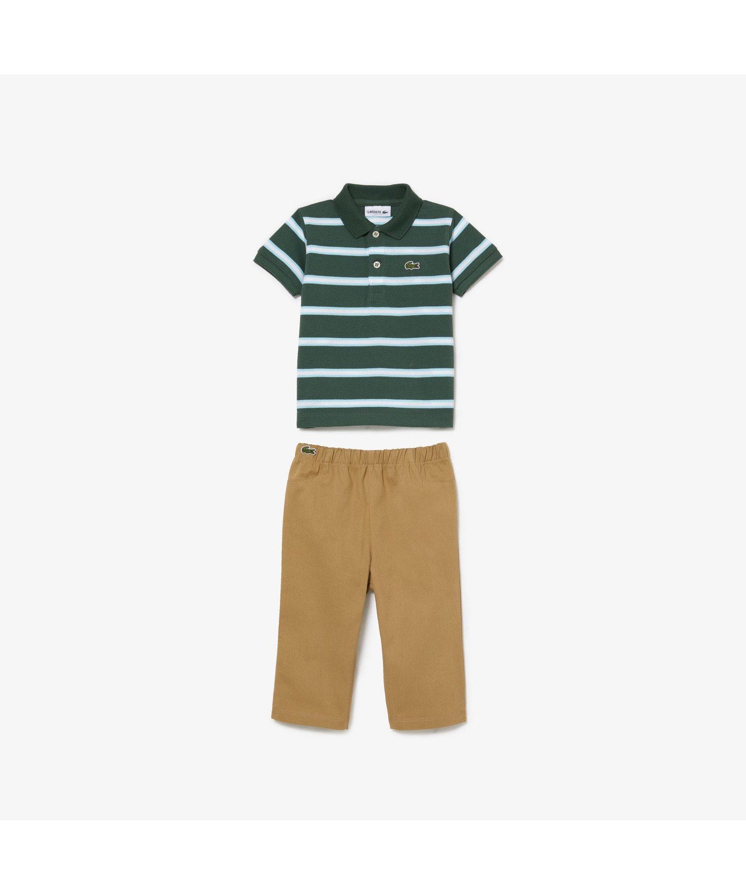 【SALE／50%OFF】LACOSTE JUNIORボーダーポロシャツパジャマセット ラコステ マタニティウェア・ベビー用品 ベビー肌着・新生児服 グリーン【送料無料】