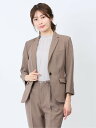 【SALE/30%OFF】m.f.editorial 綿麻ライク 1ボタン7分袖ジャケット 茶(セットアップ可能) レディース セットアップ スーツ ジャケット...