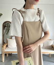 【SALE/77%OFF】JUNOAH ショルダーリボンキャミワンピース ジュノア ワンピース・ドレス ワンピース ベージュ ブラック グレー