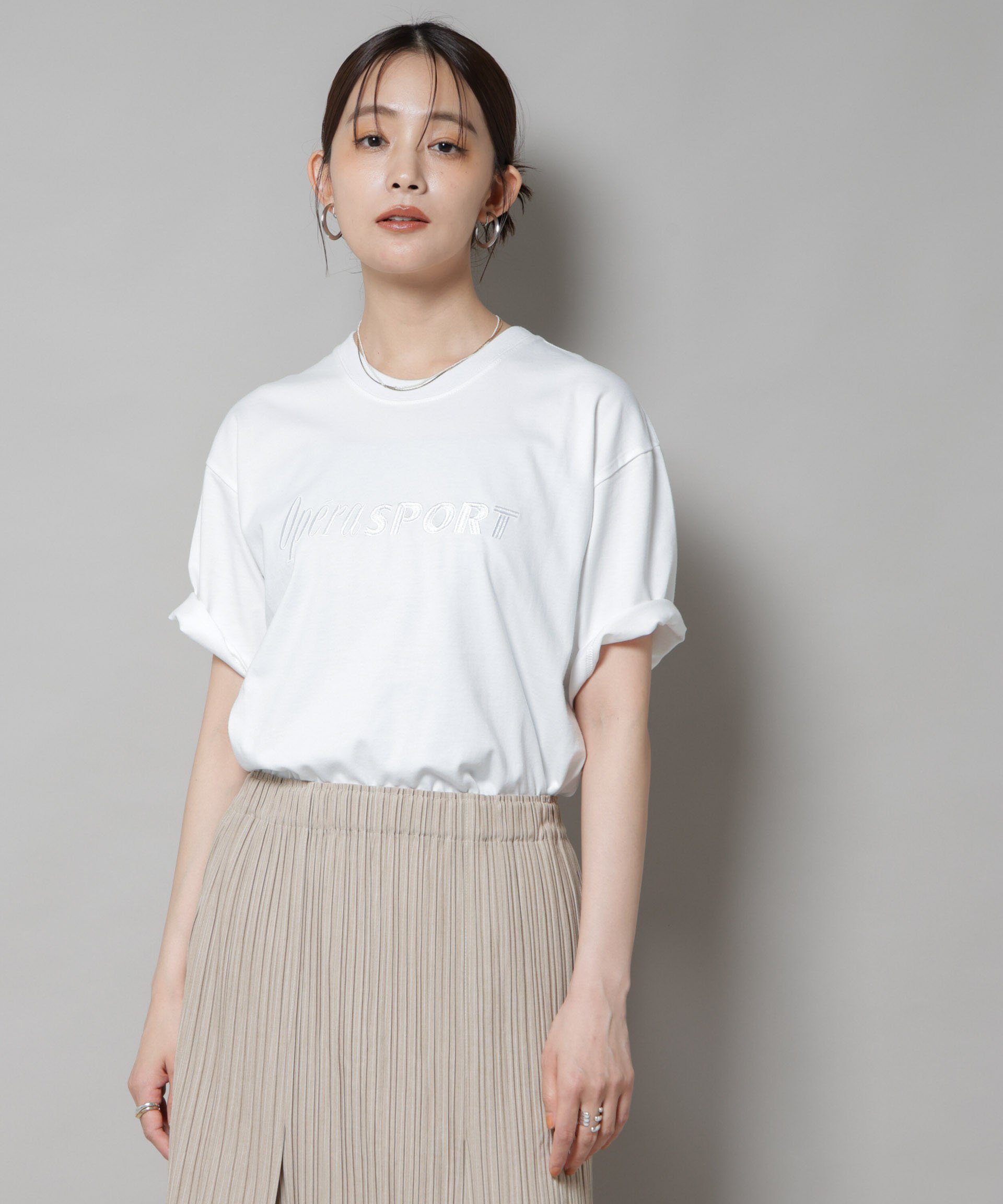 NANO universe OperaSPORT/CLYDE UNISEX T-SHIRT ナノユニバース トップス カットソー・Tシャツ ホワイト