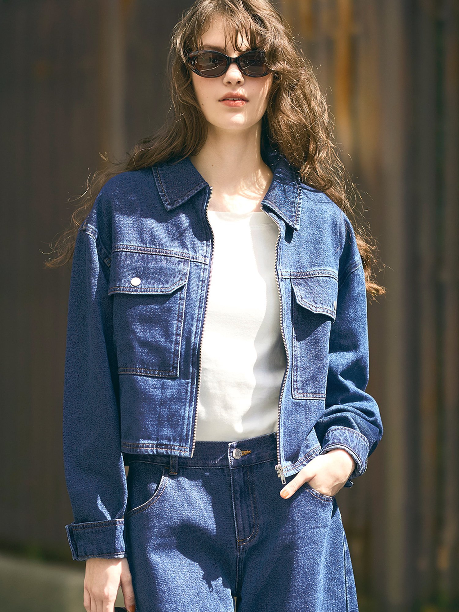 coca デニムジップジャケット コカ ジャケット・アウター デニムジャケット グレー ブルー【送料無料】のサムネイル