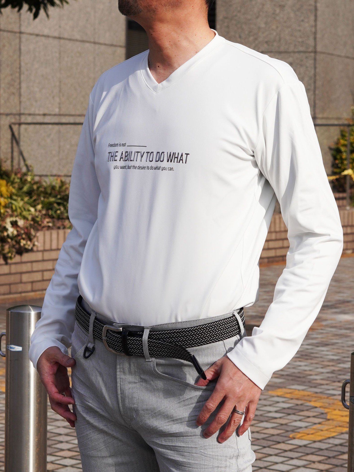 NICOLE selection ロゴプリント長袖Tシャツ ニコル トップス カットソー・Tシャツ ホワイト グレー ブラック ブルー