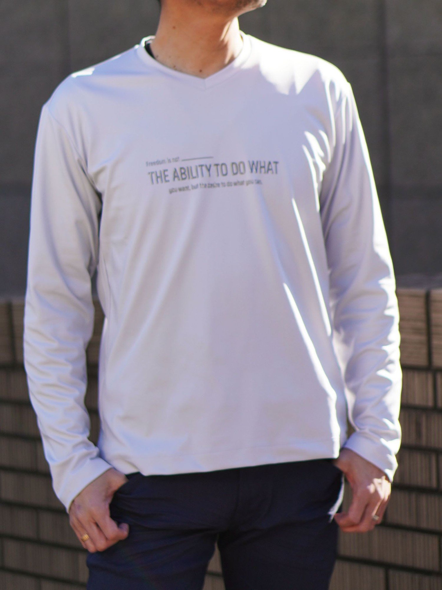 NICOLE selection ロゴプリント長袖Tシャツ ニコル トップス カットソー・Tシャツ ホワイト グレー ブラック ブルー