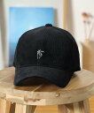 BEAMS HEART MEN BEAMS HEART / コーデュロイ ハンドサイン 刺繍 キャップ ギフト ビームス ハート 帽子 キャップ ブラック ネイ...