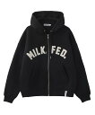 MILKFED. ARCH LOGO ZIP UP HD ミルクフェド トップス パーカー・フーディー ブラック グリーン グレー ホワイト ピンク【送料無料】