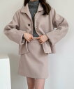 【SALE/55%OFF】ECLIN 【セットアップ】メルトンショートコート×ミニスカート2点セット バナーバレット スーツ・フォーマル セットアップスーツ ベ...