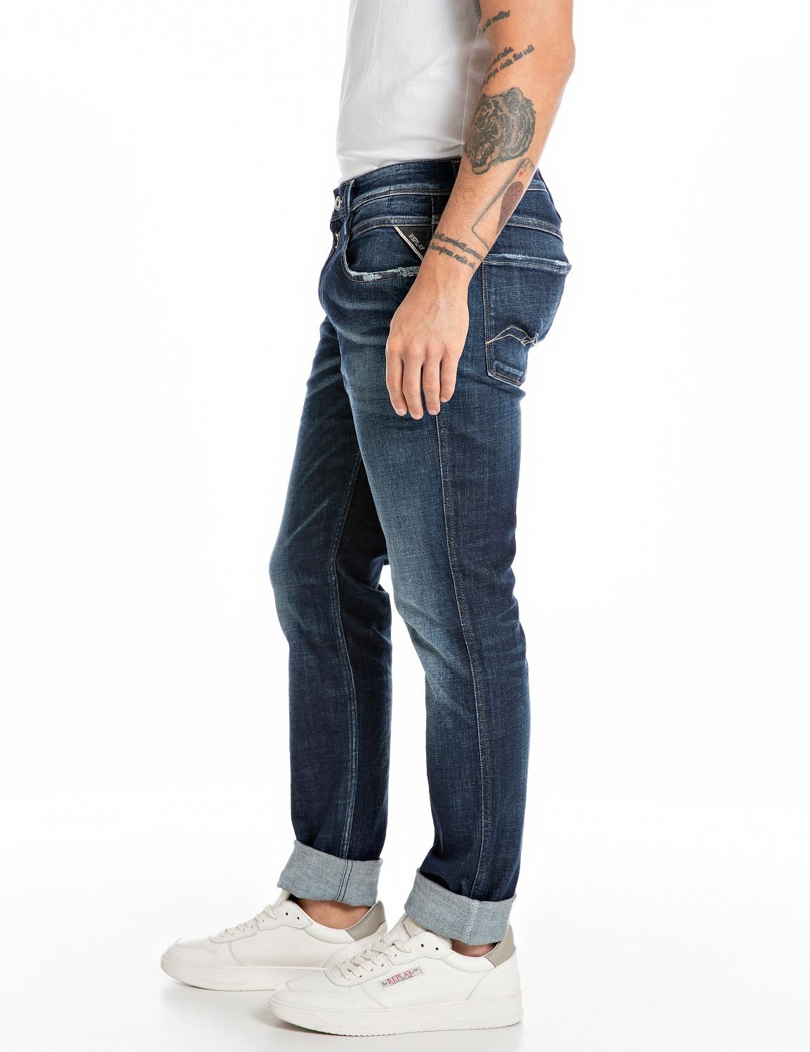 【SALE／50%OFF】REPLAY スリム ANBASS Aged 5 year ストレッチデニム リプレイ パンツ ジーンズ・デニムパンツ ブルー【送料無料】