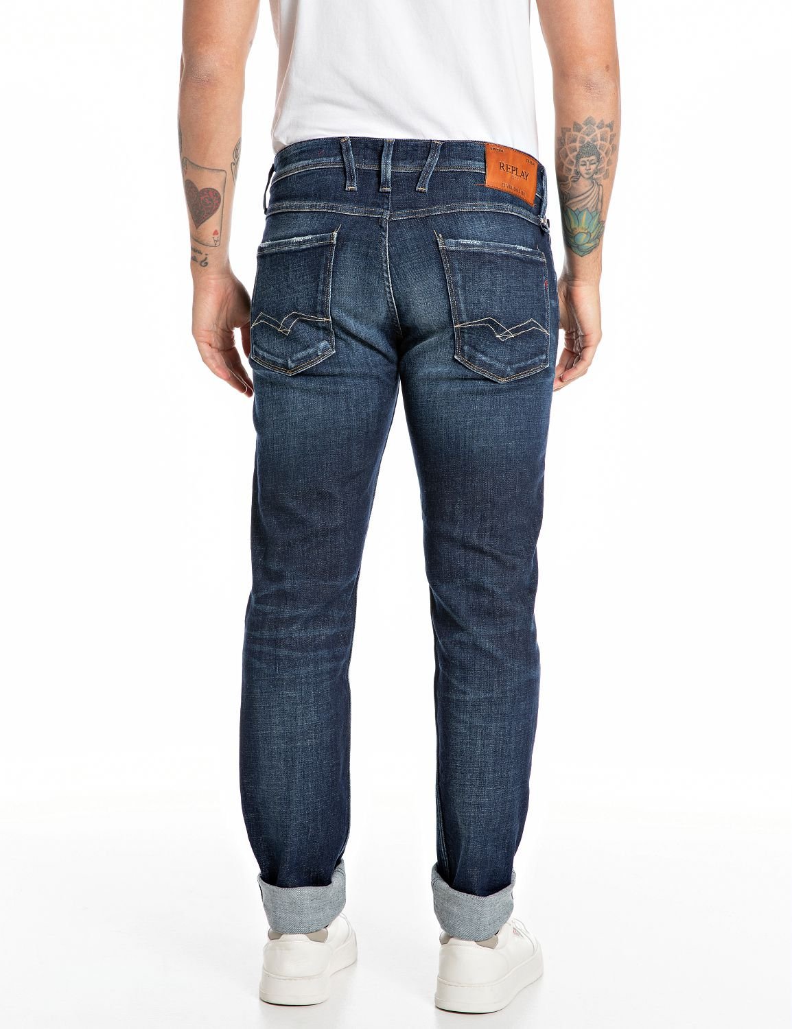 【SALE／50%OFF】REPLAY スリム ANBASS Aged 5 year ストレッチデニム リプレイ パンツ ジーンズ・デニムパンツ ブルー【送料無料】