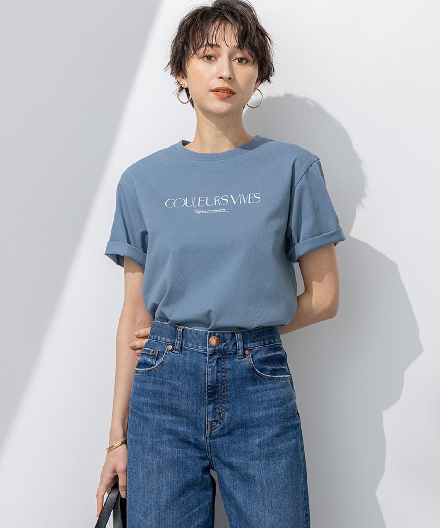 23区 【洗える】ボタニカル カラー Tシャツ ニジュウサンク トップス カットソー・Tシャツ イエロー ピンク ホワイト