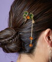 カヤ 【カヤ】銀杏揺れかんざし アミナコレクション ヘアアクセサリー その他のヘアアクセサリー グリーン イエロー