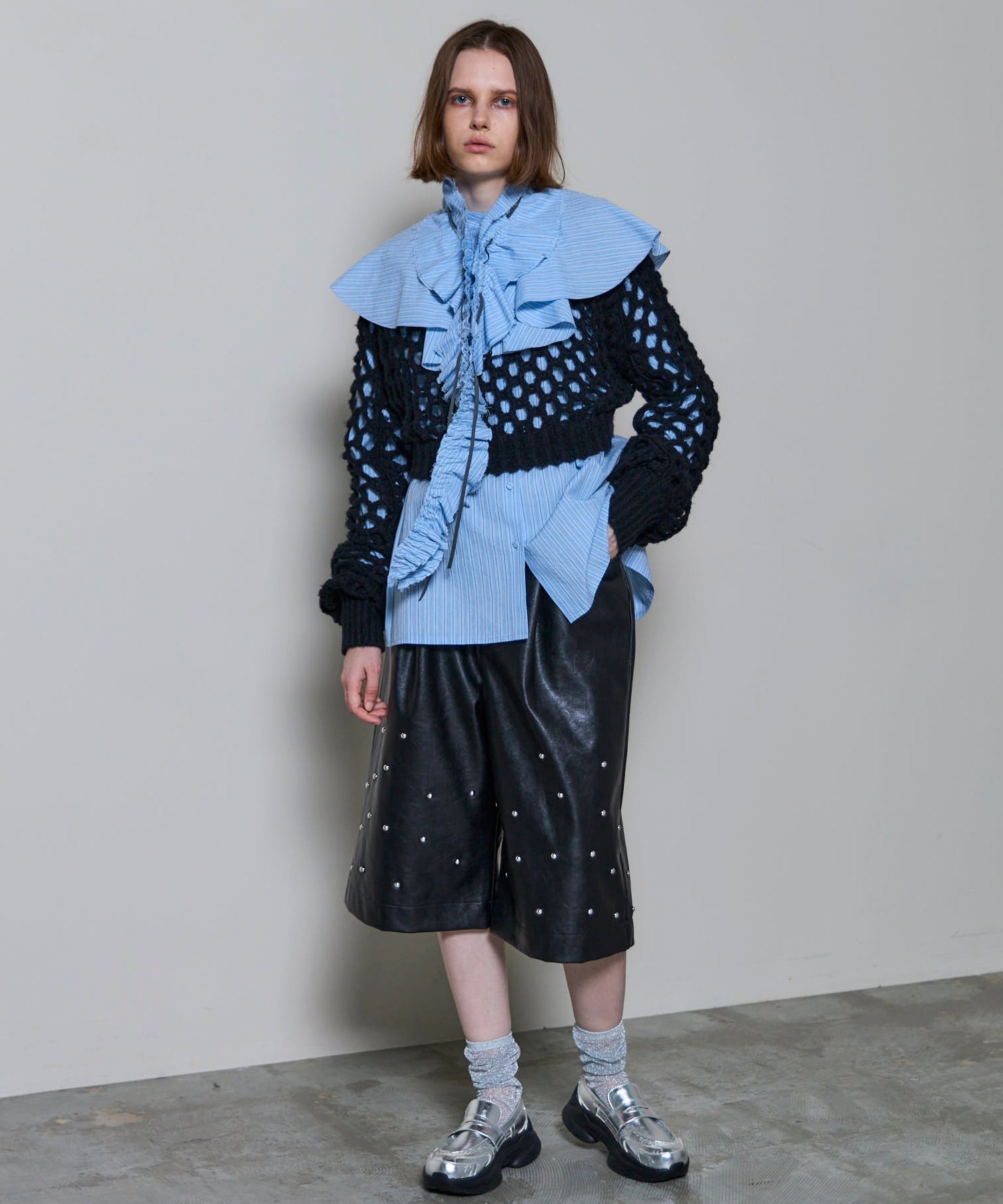 MAISON SPECIAL Studs Leather Shorts メゾンスペシャル パンツ その他のパンツ ブラック