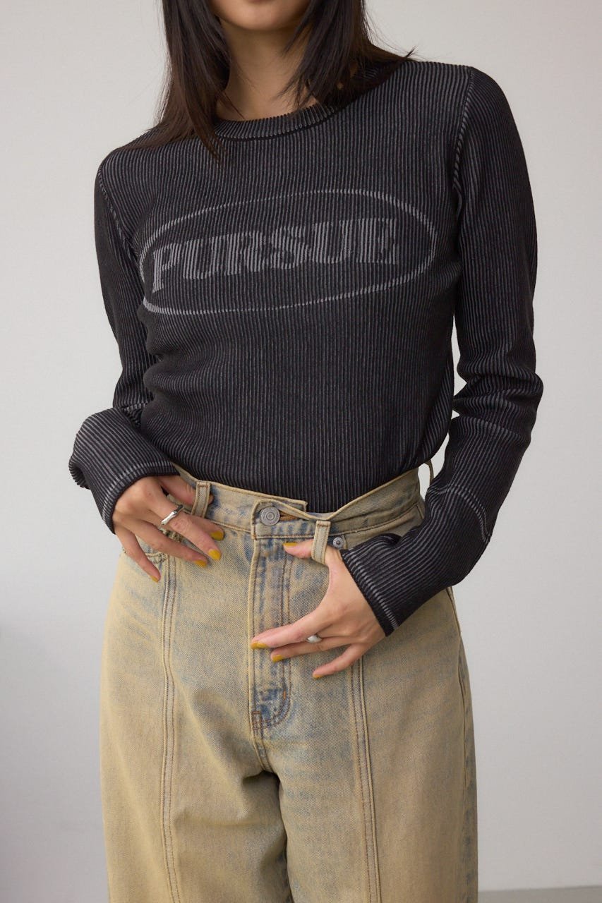 AZUL BY MOUSSY ジャガードロゴリブトッ