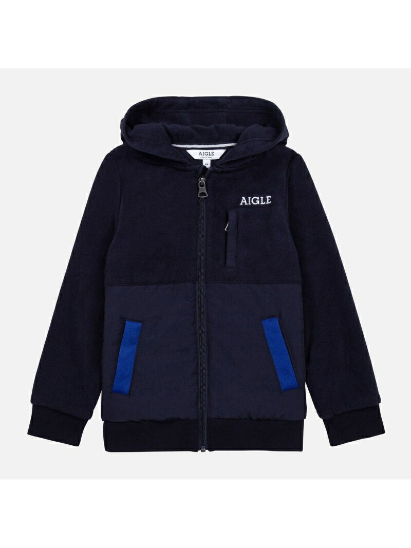 【SALE／40%OFF】AIGLE フリース フルジップパーカ エーグル カットソー パーカー ネイビー【送料無料】