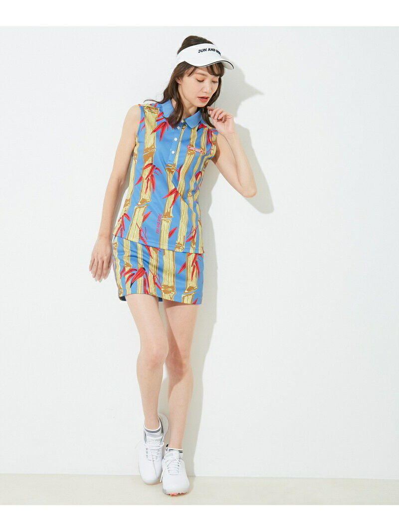 【SALE／80%OFF】JUN&ROPE' 【セットアップ対応】【UV】【吸水速乾】バンブー柄プリントタイトスカート ジュンアンドロペ スカート その他のスカート ブルー ブラック