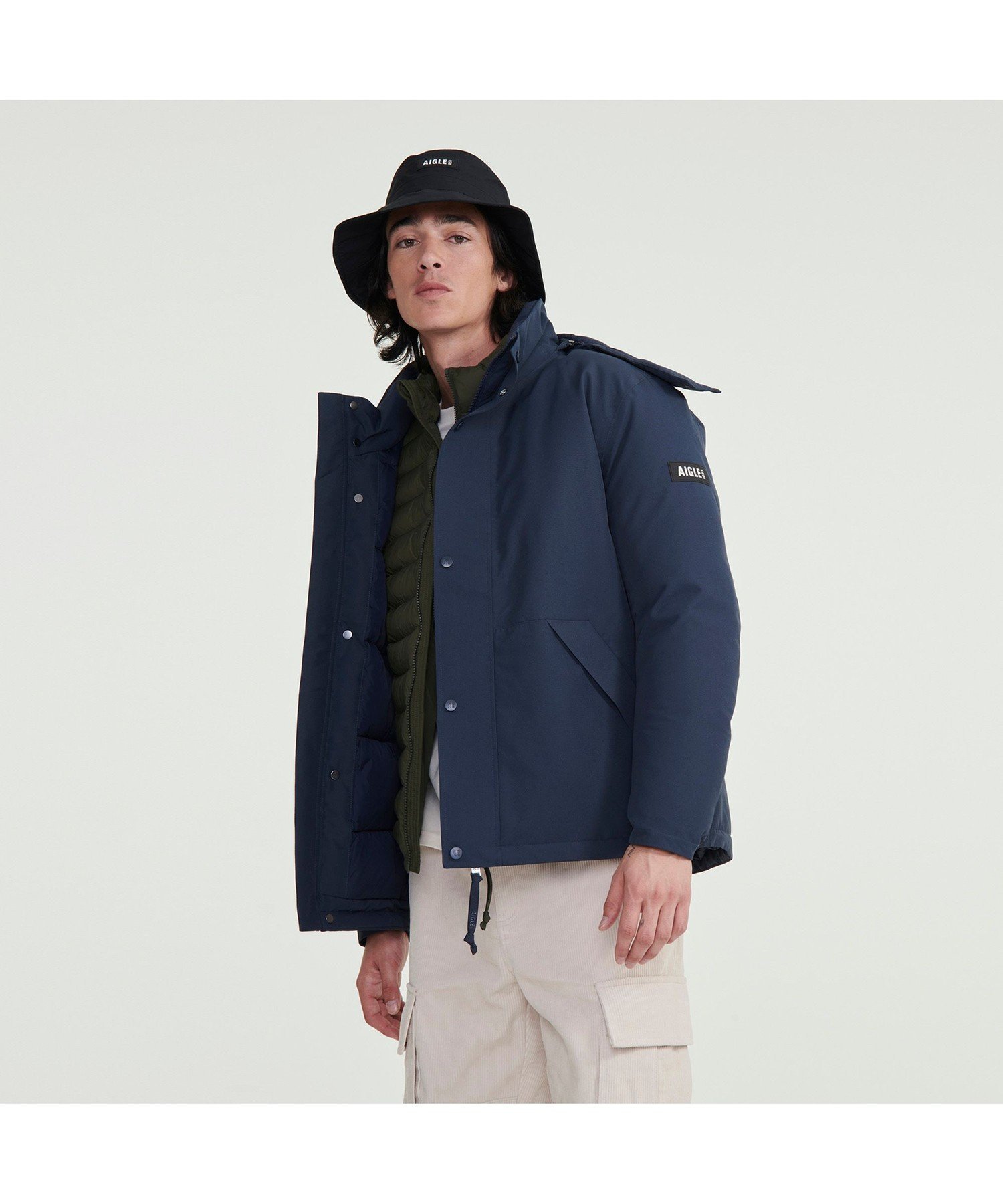 エーグル ダウンベスト メンズ 【SALE／30%OFF】AIGLE 透湿防水 インサレーションフーデッドジャケット エーグル ジャケット・アウター ダウンジャケット・ダウンベスト ネイビー【送料無料】