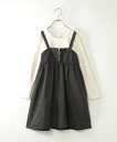 【SALE/40%OFF】ikka フクレジャガードドッキングワンピース(120~160cm) イッカ スカート その他のスカート ブラック グリーン