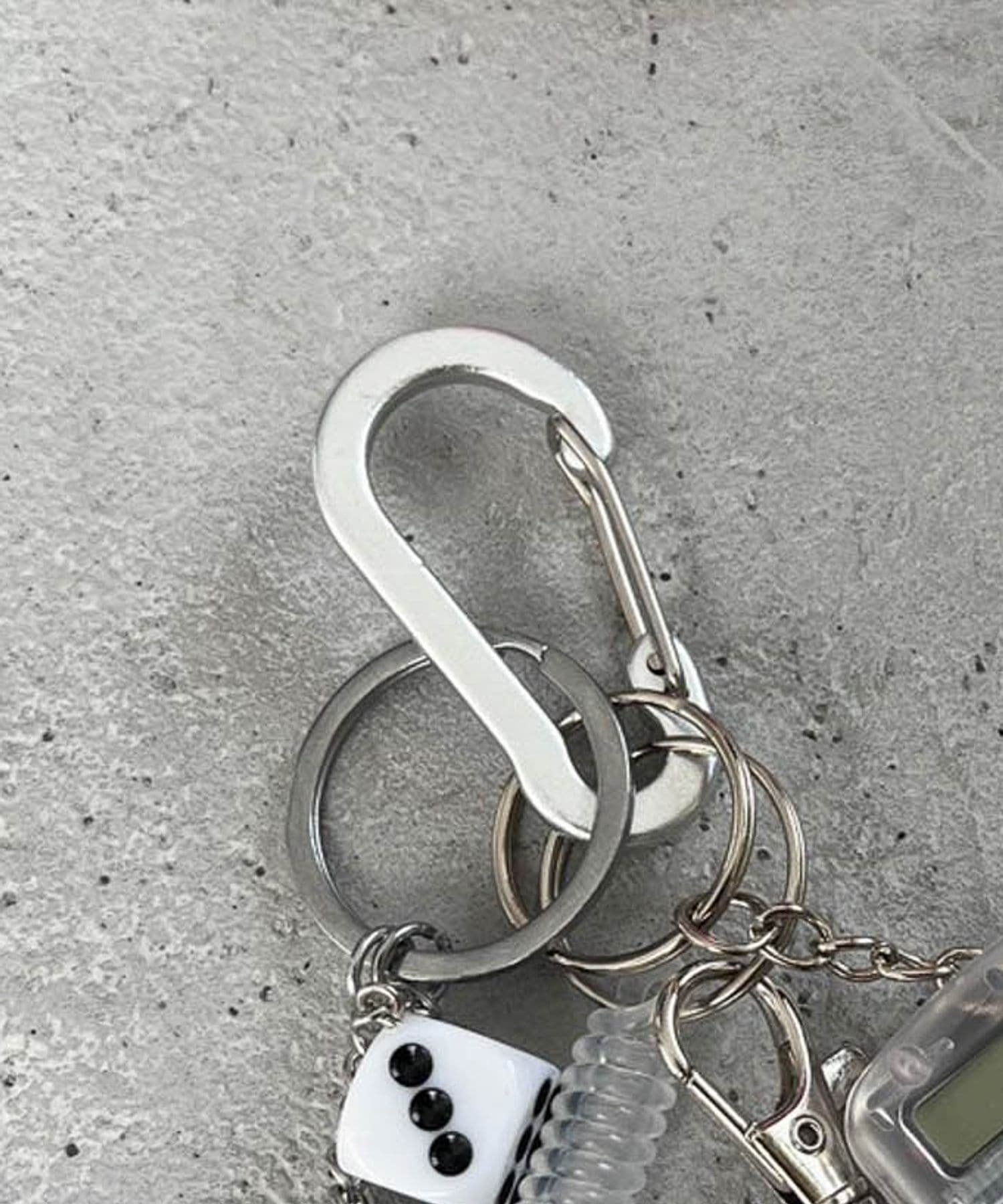 Me% 【Me%】カラフルカラビナ ローリーズファーム ファッション雑貨 チャーム・キーチェーン レッド シルバー ブラック