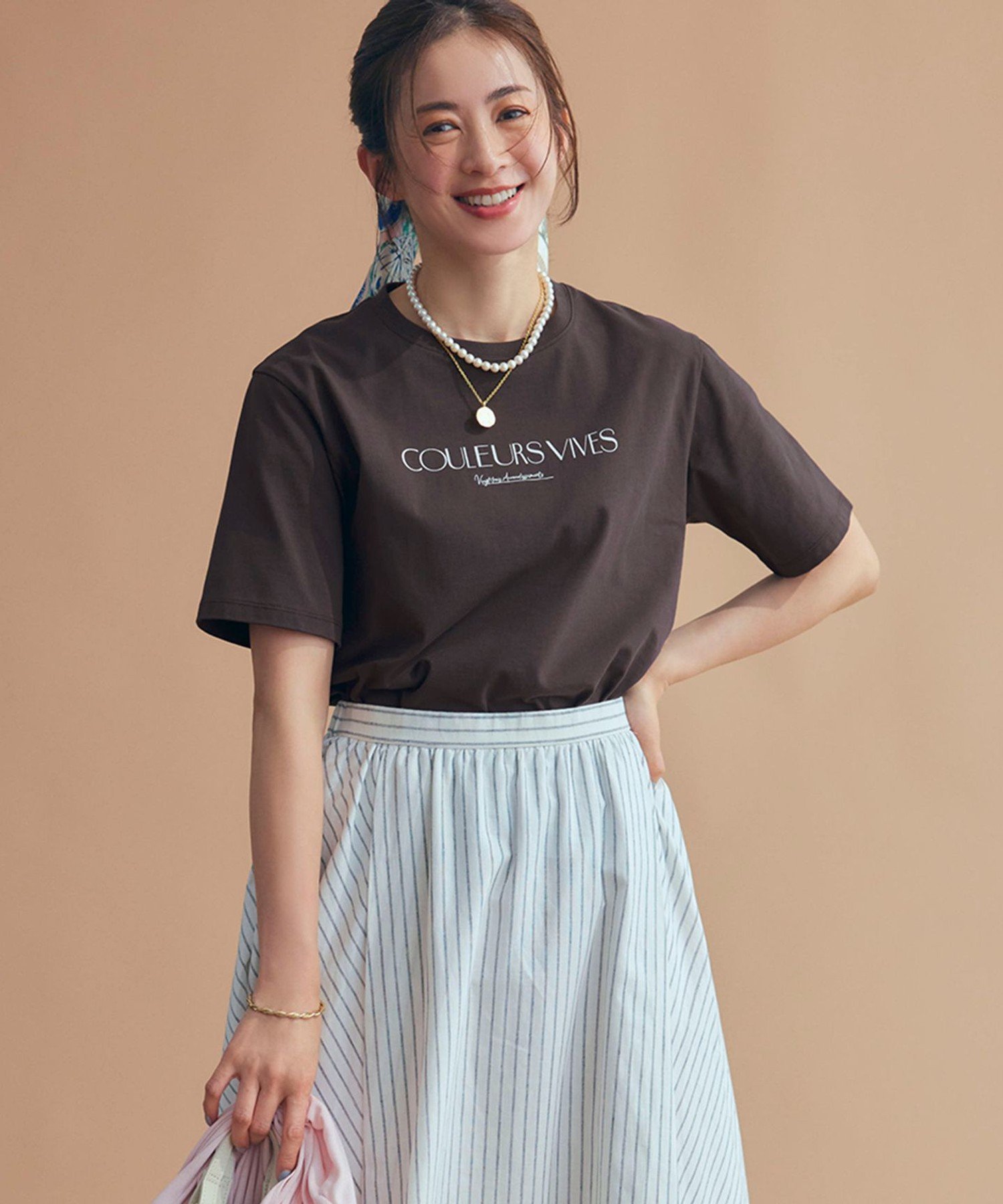 【SALE／20%OFF】23区 L 【洗える】ボタニカル カラー Tシャツ ニジュウサンク トップス カットソー・Tシャツ ホワイト ピンク イエロー【送料無料】 stylife-15083585 Rakuten Fashion パッケージ画像