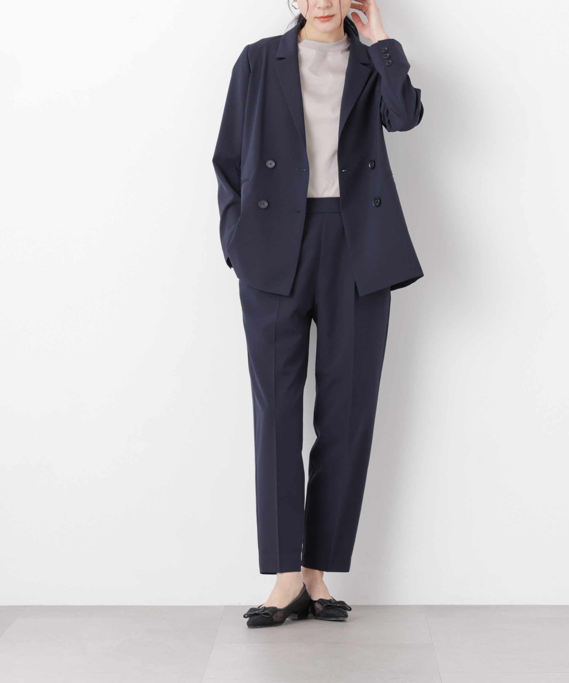 【SALE／30%OFF】NANO universe ライトファンクションイージーテーパードパンツ(セットアップ可) ナノユニバース パンツ その他のパンツ グレー ネイビー ベージュ【送料無料】 stylife-15518664 Rakuten Fashion サンプル画像3
